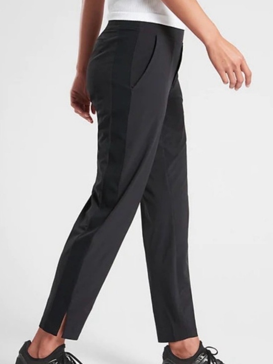 Athleta Pants - Athleta Brooklyn Ankle Black Tapered Side-Slit Pants Lightweight Travel Fave! 20